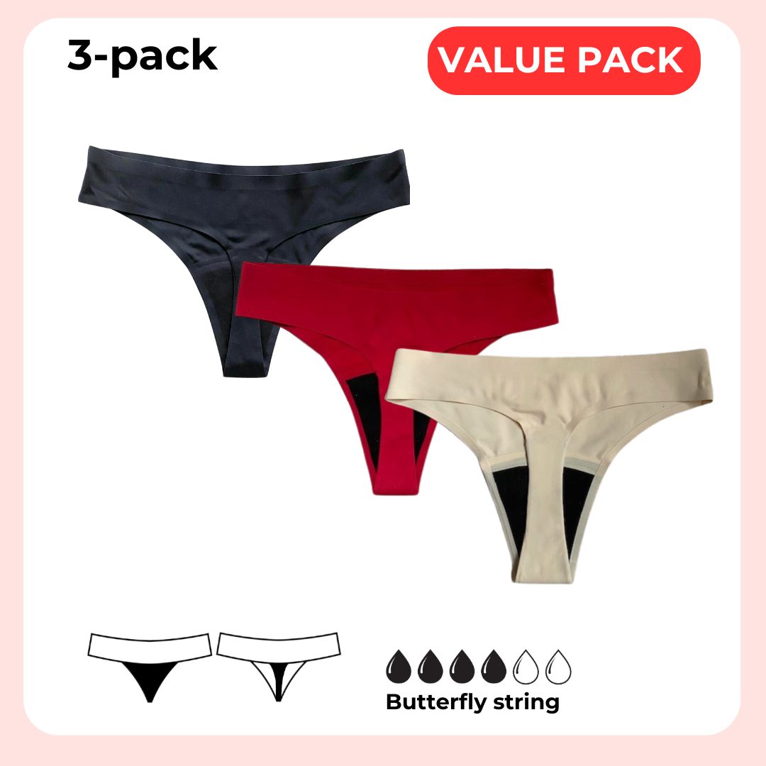 Menstrosor string mix färg - 3 st