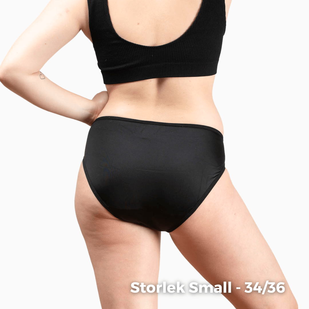 mensbadtrosa svart klassisk bikini small